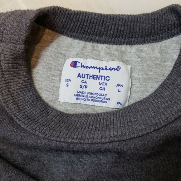 Champion Sweatshirt Women's Small Oversized Charcoal Gray Crew Neck Pullover - Picture 2 of 7